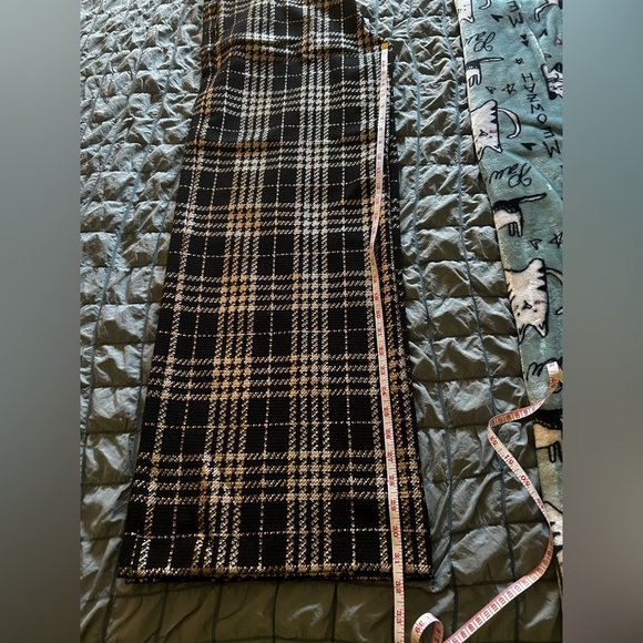 NY&CO Palazzo Pant Black Plaid Metallic 7th Avenue - Picture 15 of 15